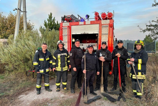 Курсанти НАВС допомогли загасити пожежу на Київщині